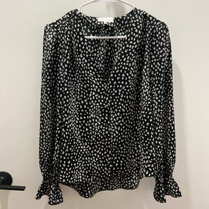 Aqua Black and Cream Blouse